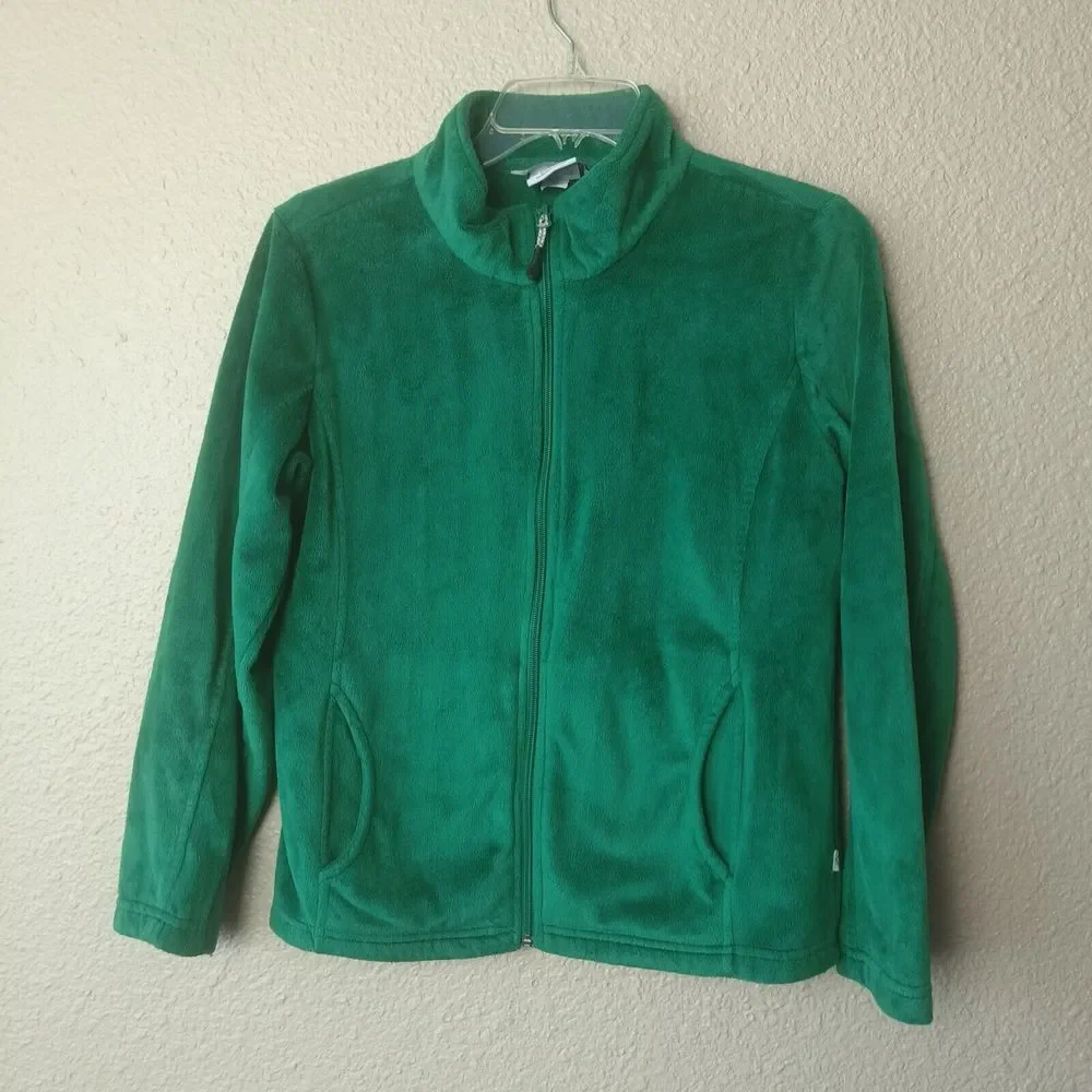 MAGELLAN OUTDOORS green fleece sweater size xl youth‎ full zipper